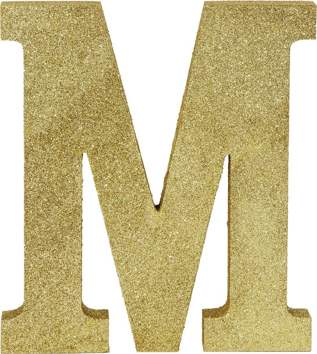 Glitter Gold Letter M Sign